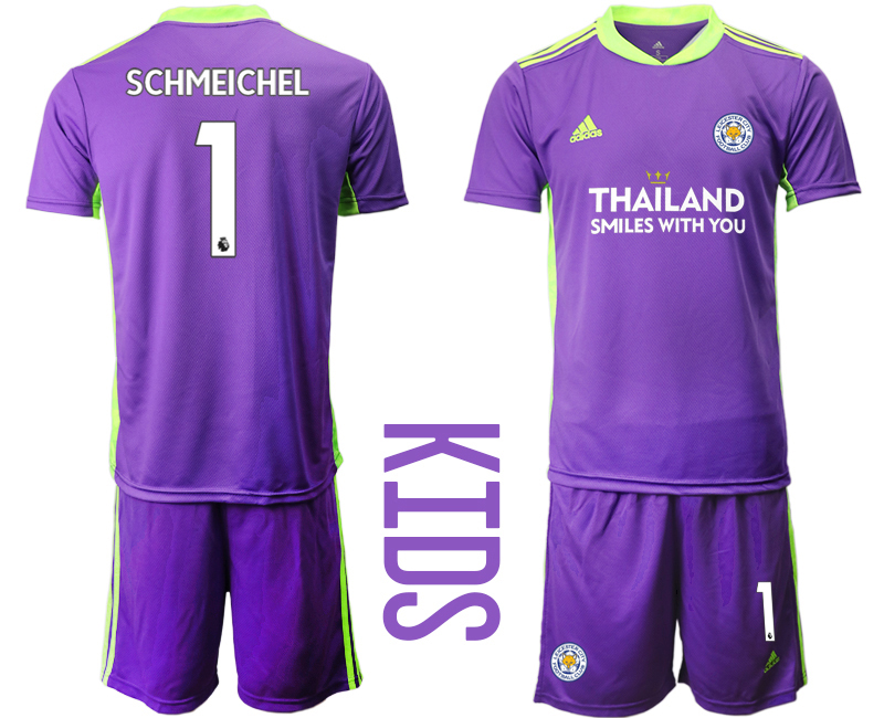 Cheap Youth 2020-2021 club Leicester City purple goalkeeper 1 Soccer Jerseys